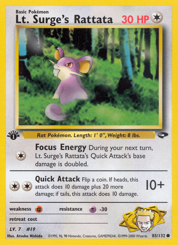Lt. Surge's Rattata (85/132) [Gym Challenge 1st Edition] (Online Only)