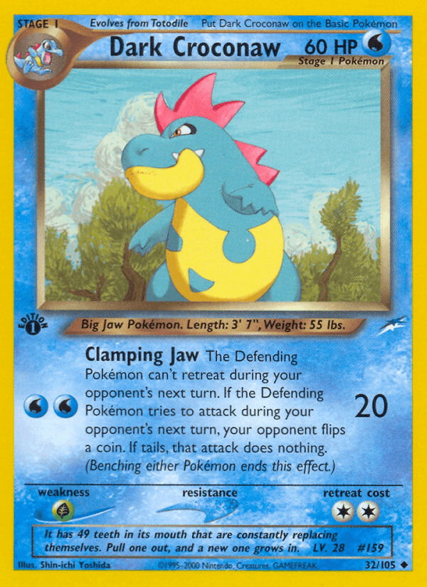 Dark Croconaw (32/105) [Neo Destiny 1st Edition] (Online Only)