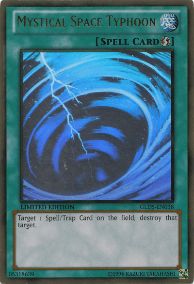 Mystical Space Typhoon [GLD5-EN038] Ghost/Gold Rare (ONLINE ORDER ONLY)