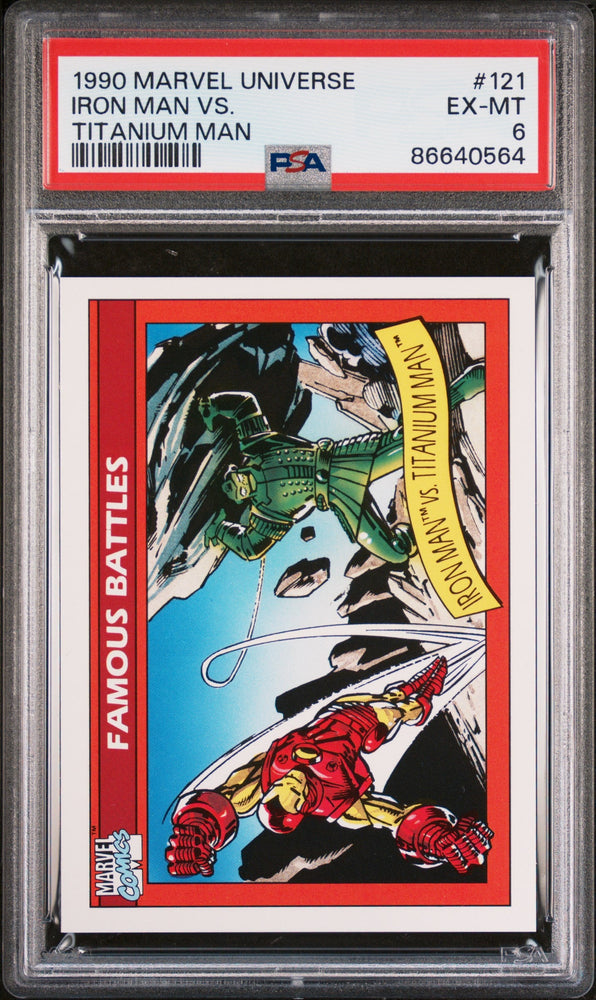1990 MARVEL UNIVERSE IRON MAN VS. TITANIUM MAN #121 - PSA 6 (Online Order Only)