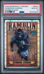 Graded 2023 Topps Bowman U Chrome Quinshon Judkins #RM10 Ramblin Man Rookie RC Football Card PSA 10 Gem Mint (ONLINE ORDER ONLY)