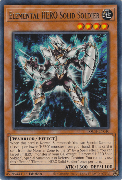 Elemental Hero Solid Soldier [TOCH-EN040] Rare (ONLINE ORDER ONLY)