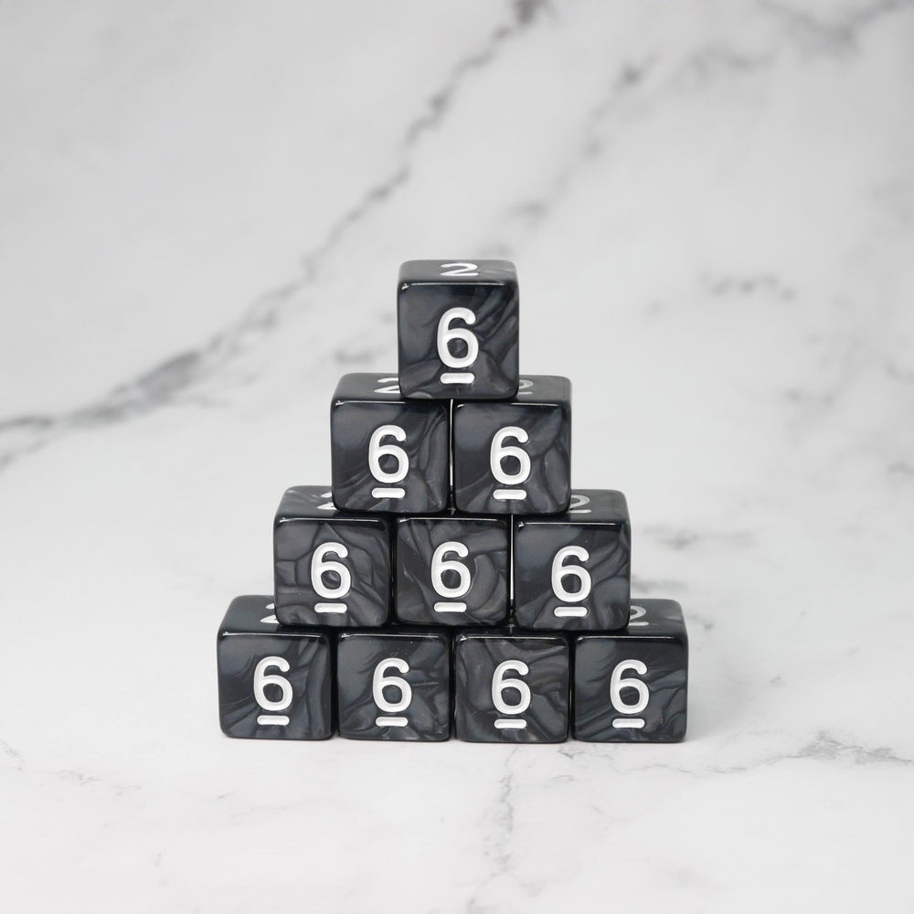 Dark Emulsion 10d6 - DnD Dice Set | Acrylic RPG Gaming Dice (ONLINE ORDER ONLY)