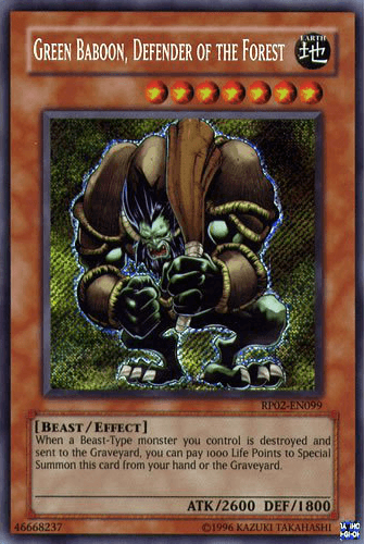 Green Baboon, Defender of the Forest [RP02-EN099] Secret Rare (ONLINE ORDER ONLY)
