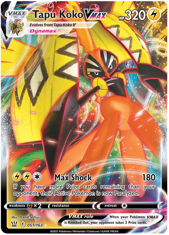 Tapu Koko VMAX (051/163) [Sword & Shield: Battle Styles] (Online Only)