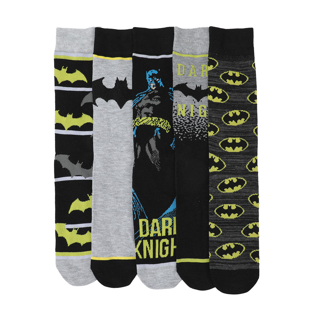 DC Comics Batman Mens Crew Socks 5-Pack (Online Order Only)