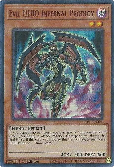 Evil HERO Infernal Prodigy (Red) [LDS3-EN024] Ultra Rare (ONLINE ORDER ONLY)