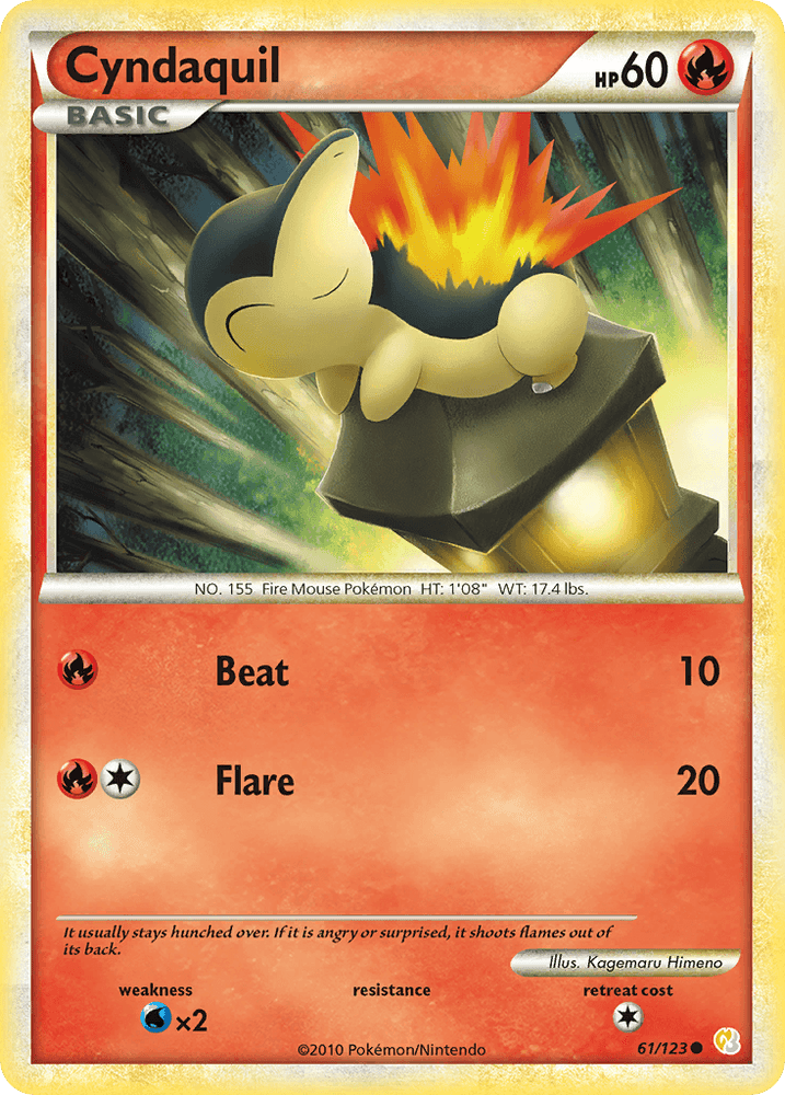 Cyndaquil (61/123) [HeartGold & SoulSilver: Base Set] (Online Only)