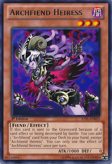 Archfiend Heiress [JOTL-EN029] Rare (ONLINE ORDER ONLY)