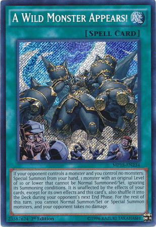 A Wild Monster Appears! [MP15-EN234] Secret Rare (ONLINE ORDER ONLY)