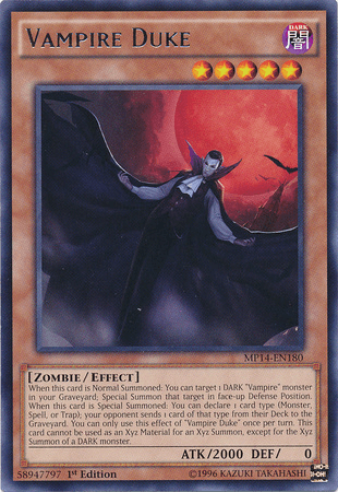 Vampire Duke [MP14-EN180] Rare (ONLINE ORDER ONLY)