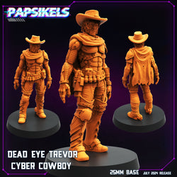 3D Printed Papsikels Dead Eye Trevor Cyber Cowboy Set July 2024 Cyberpunk 28mm 32mm (Online Only)