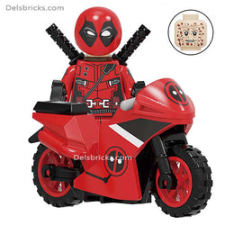 Deadpool with Motorcycle Lego Minifigures Custom Toys (ONLINE ORDER ONLY)