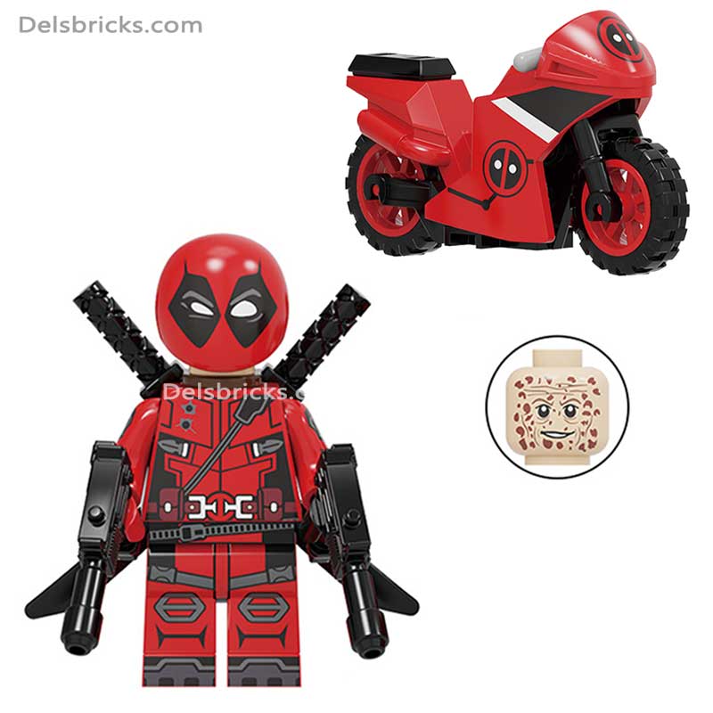 Deadpool with Motorcycle Lego Minifigures Custom Toys (ONLINE ORDER ONLY)