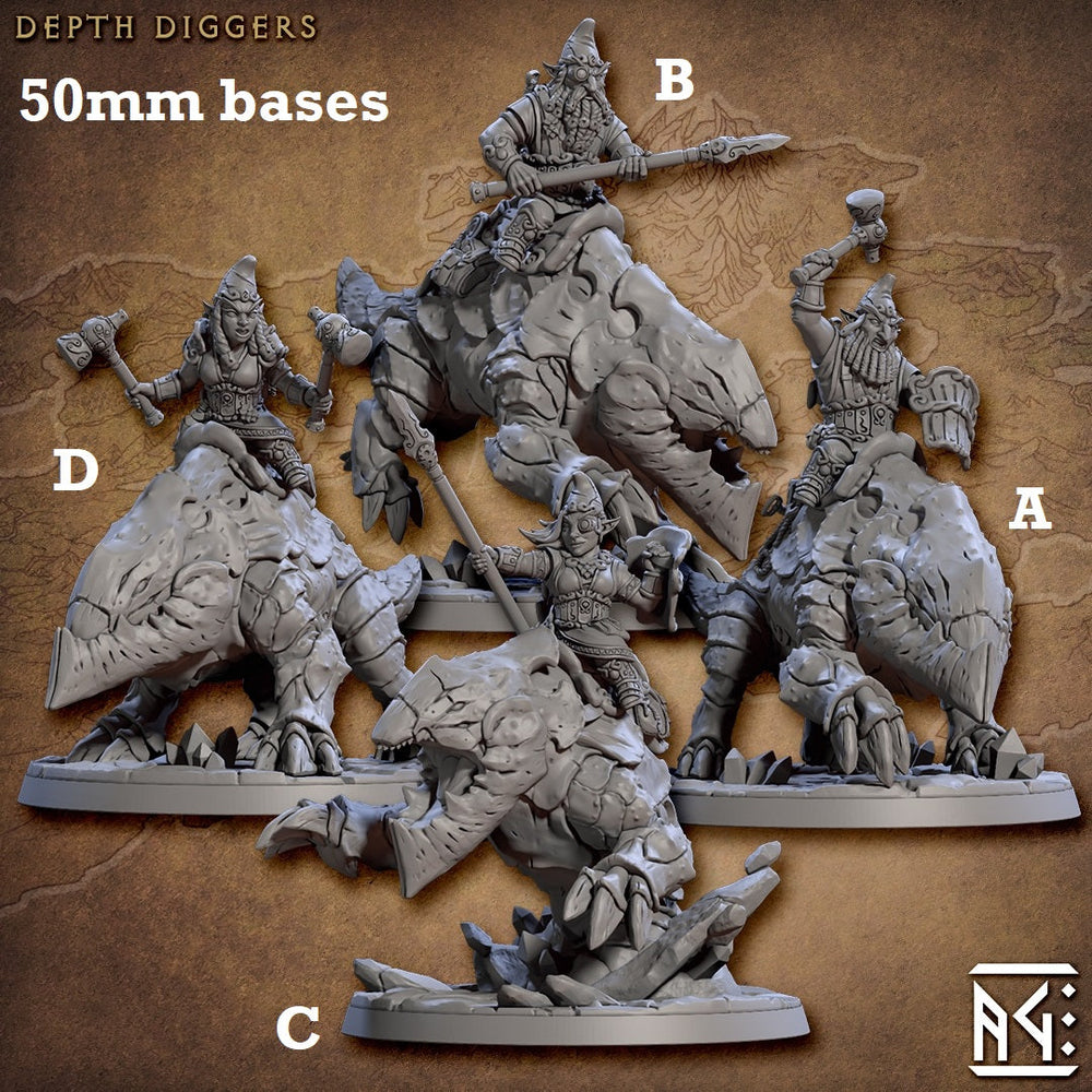 Depth Diggers with Riders (Gnome Cavalry Unit) (ONLINE ORDER ONLY)