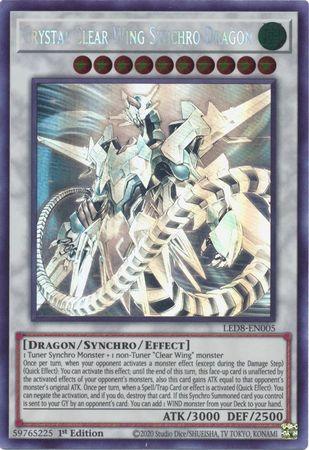 Crystal Clear Wing Synchro Dragon [LED8-EN005] Ghost Rare (ONLINE ORDER ONLY)