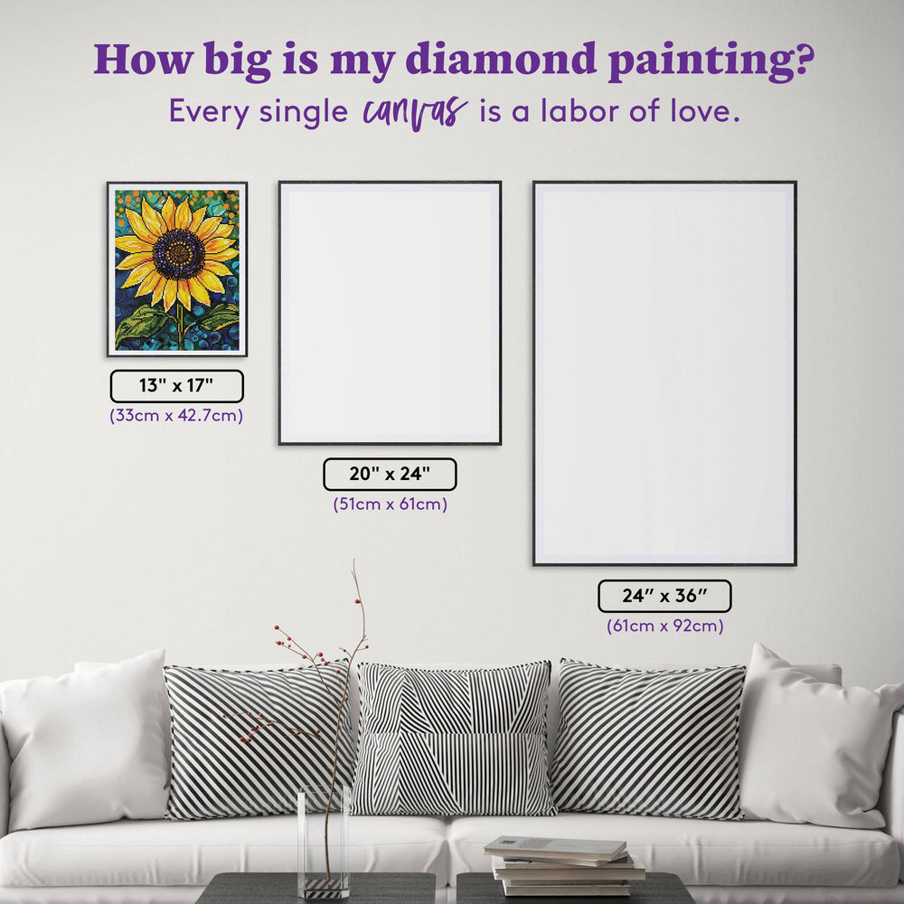 Diamond Art Club – Golden Majesty Sunflower Diamond Painting (Round Drill, 13" x 17") (ONLINE ORDER ONLY)