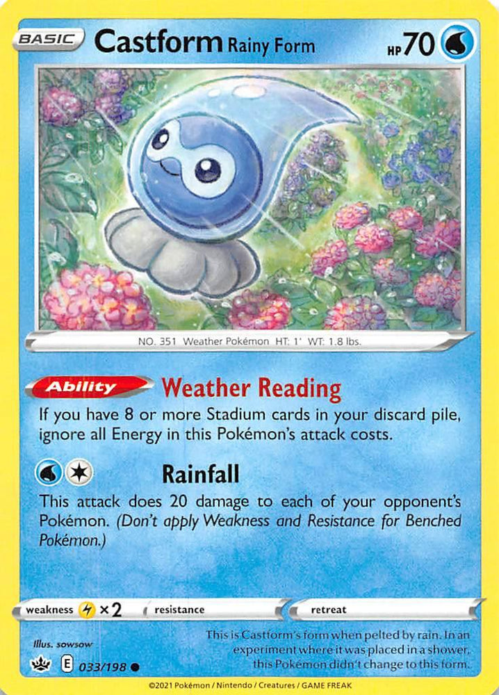 Castform Rainy Form (033/198) [Sword & Shield: Chilling Reign] (Online Only)