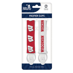 Wisconsin Badgers - Pacifier Clip 2-Pack (ONLINE ORDER ONLY)