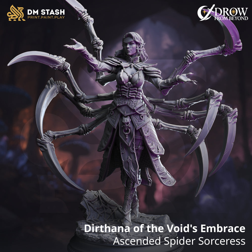 Dirthana of the Void's Embrace, Ascended Spider Sorceress (Female Drow Aberration) (ONLINE ORDER ONLY)