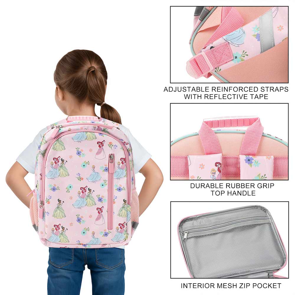*Collective* Disney Princess Pink Watercolor AOP 14-inch Youth Backpack & Insulated Lunch Kit Set (ONLINE ORDER ONLY)
