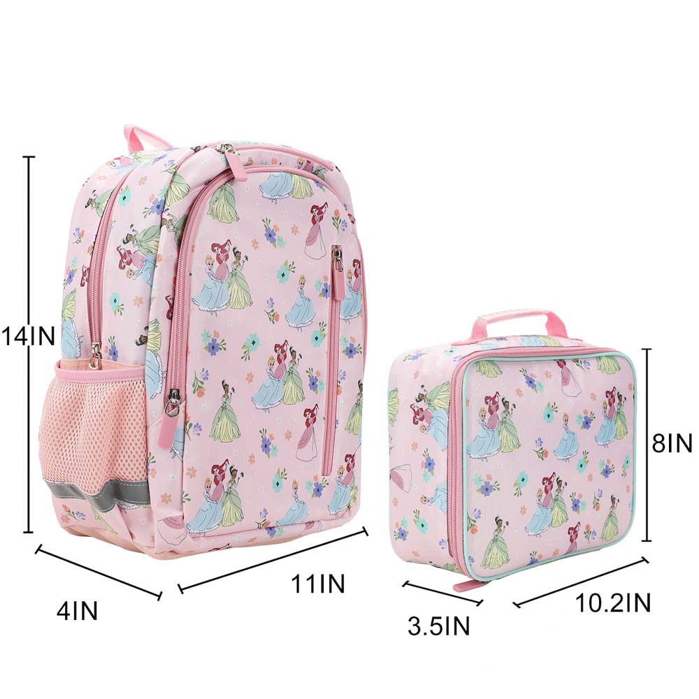 *Collective* Disney Princess Pink Watercolor AOP 14-inch Youth Backpack & Insulated Lunch Kit Set (ONLINE ORDER ONLY)