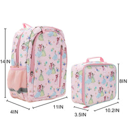 *Collective* Disney Princess Pink Watercolor AOP 14-inch Youth Backpack & Insulated Lunch Kit Set (ONLINE ORDER ONLY)