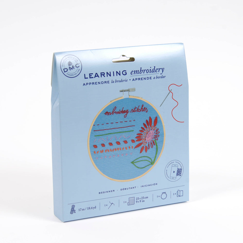 DMC Beginner Embroidery Learning Kit – Includes Video Tutorial & Classic Stitches (ONLINE ORDER ONLY)