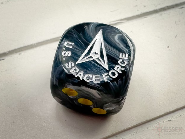 Space Force d6 (Dice colors are filled at random) | Pipped Dice 16mm (Online Only)