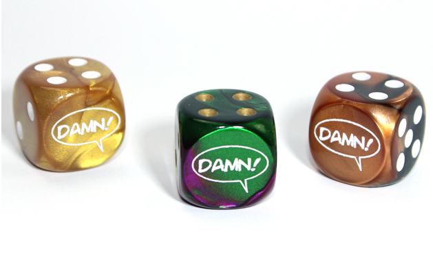 Damn! d6 (Dice colors are filled at random) | Pipped Dice 16mm (Online Only)