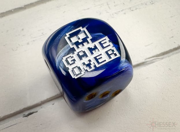 GAME OVER Pixel d6 (Dice colors are filled at random) | Pipped Dice 16mm (Online Only)