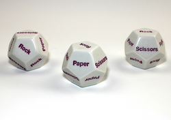 28mm d12 Rock Paper Scissors White/purple | d12 Novelty Dice (Online Only)