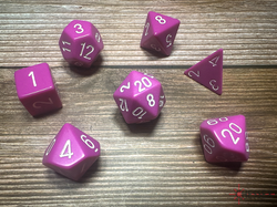 Opaque Polyhedral Light Purple/white 7-Die Set | DND Dice Set OOP (Online Only)