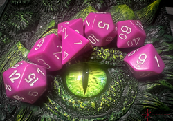Opaque Polyhedral Light Purple/white 7-Die Set | DND Dice Set OOP (Online Only)