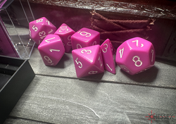 Opaque Polyhedral Light Purple/white 7-Die Set | DND Dice Set OOP (Online Only)
