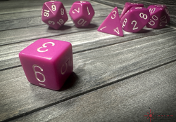 Opaque Polyhedral Light Purple/white 7-Die Set | DND Dice Set OOP (Online Only)