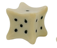 18mm Dice Bones d6 Ivory/black | Fake Bone Novelty  Dice (Online Only)