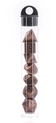 Basic Copper Mini Metal Dice Ancient Effect | (10mm to 15mm) 7-Dice Udixi RPG (Online Only)