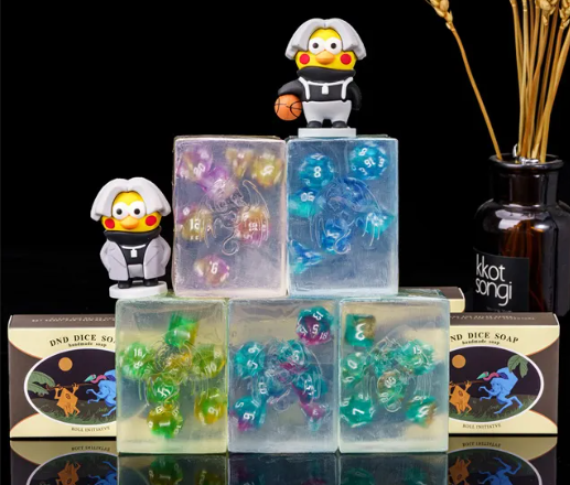 Dice Soap | Lemon Scent Transparent Handmade Soap w/Dice Inside (Online Only)