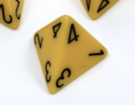 Opaque Polyhedral Yellow /black d4 | 4-Sided Dice (sold per die) (Online Only)