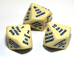 The 10 Commandments D10 10 Sided Christian Religious Dice Koplow Dice (Online Only)