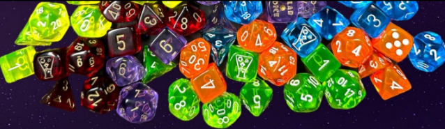 Translucent Polyhedral Lavender/gold 7-Die Set (with bonus die) (Online Only)