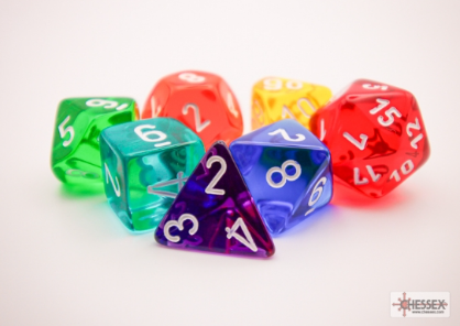 Prism Translucent GM & Beginner Player Polyhedral 7-Die Set (Online Only)