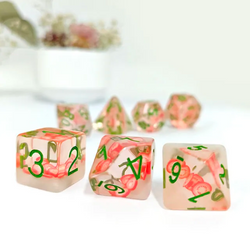 Tomato Themed Dice | 7-Dice Resin Dice Set DND Role Playing Dice (Online Only)