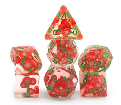 Tomato Themed Dice | 7-Dice Resin Dice Set DND Role Playing Dice (Online Only)