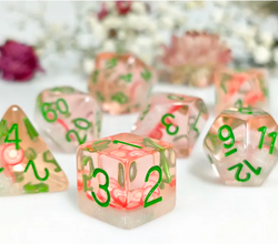 Tomato Themed Dice | 7-Dice Resin Dice Set DND Role Playing Dice (Online Only)