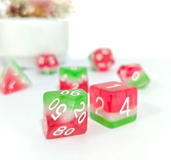 Watermelon  | 7-Dice Resin Dice Set DND Dice Layered Dice (Online Only)