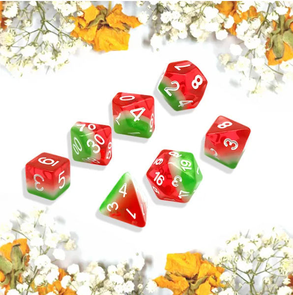 Watermelon  | 7-Dice Resin Dice Set DND Dice Layered Dice (Online Only)