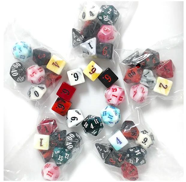 Random Blend | 7-Dice Acrylic Dice Set DND Dice Mystery (Online Only)