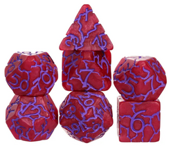 Crimson Twilight Veil Crackle Nexus: 7-Dice RPG Set (Online Only)
